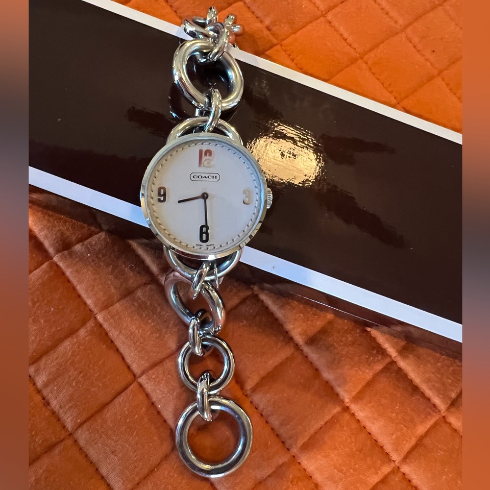Women’s Silver Link Coach Watch